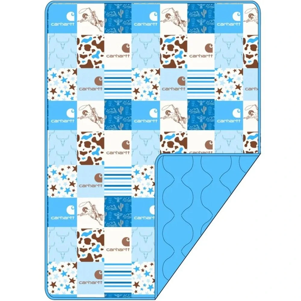 High‎ Society Bamboo Light Blue Carhartt Quilted Bamboo Toddler Blanket 40x60